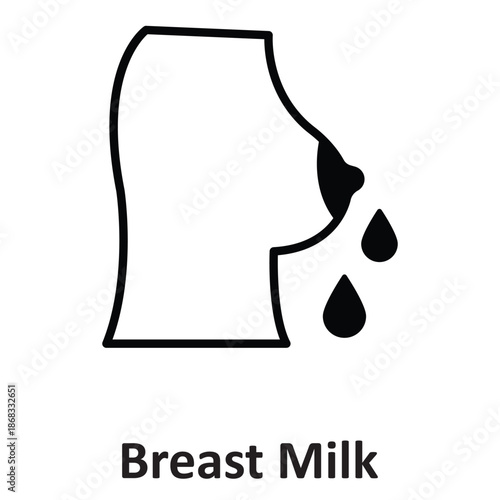Breast Milk Vector Icon which can easily modify or edit