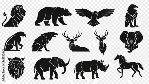 Collection of Wild Animal Silhouettes Vector Set