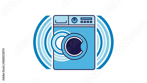 Washing machine icon modern appliance illustration on a white background