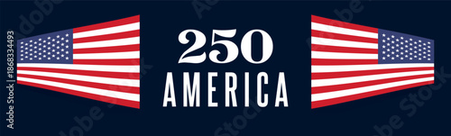 America 250 Anniversary Vector Design. Perfect for Independence Day, historical events, and patriotic themes.