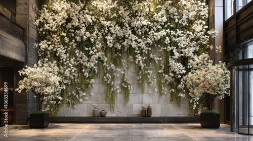 Wallpaper Mural Modern lobby floral decor Torontodigital.ca