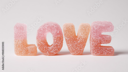 love candy text typography, pink sugar candy letters, sweet love word candy
