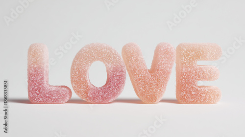 love candy text typography, pink sugar candy letters, sweet love word candy
