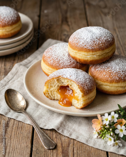 Faschingskrapfen mit Aprikosekonfitüre