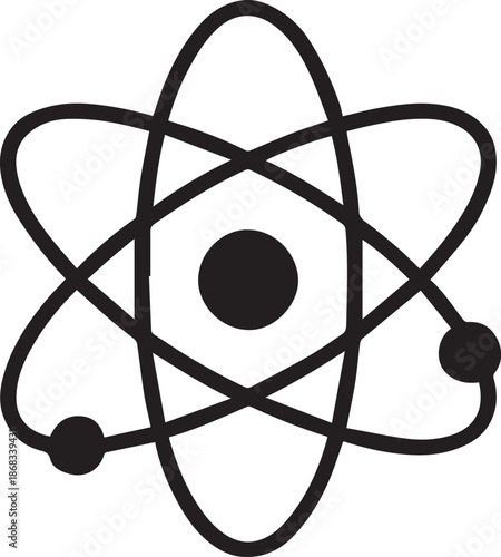 A meticulously crafted minimalist illustration of an atom, featuring a central nucleus and orbiting electrons, symbolizing the fundamental building block of matter.