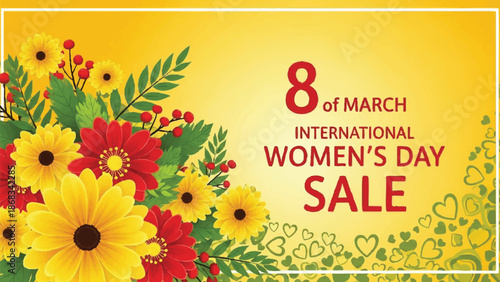 International Womens Day Sale Floral Banner.