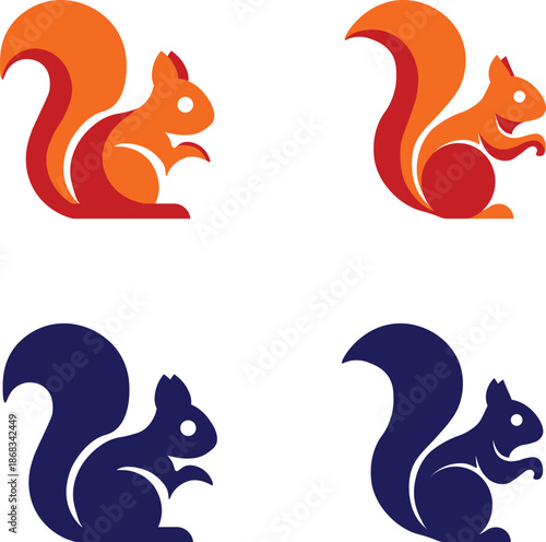 Wallpaper Mural Stylized Flat Design Squirrel Logos and Icons Collection Torontodigital.ca