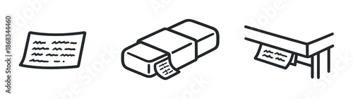 Eerie fog-enveloped objects – paper, eraser, table – mystery and shadows