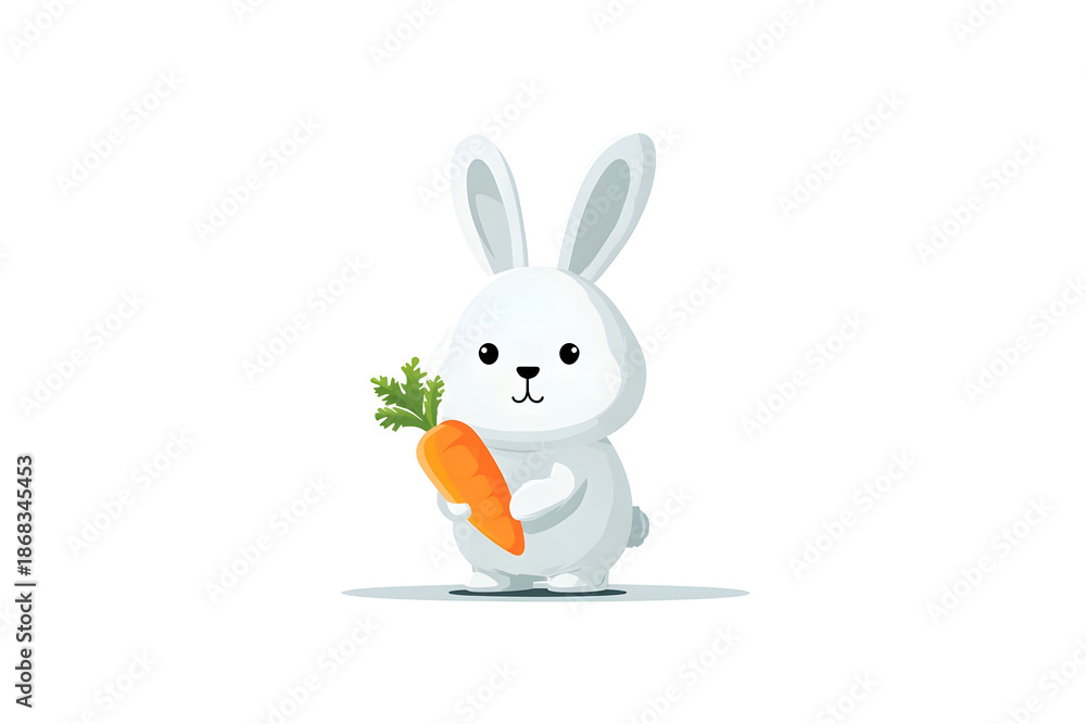 Fototapeta premium Bunny holding carrot illustration
