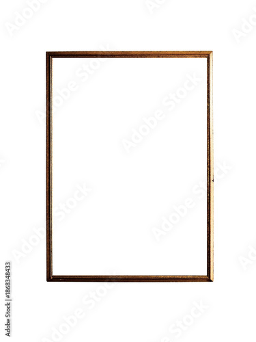 Photography Thin vintage gold metal frame with rustic distressed texture and weathered finis