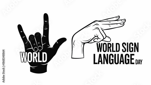 World Sign Language Day Celebration with Hand Gestures.
