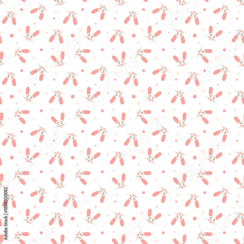Cheerful woodland rabbit animal seamless pattern. bunny face pattern for baby textiles