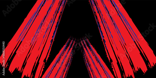 Car sticker wrap banner abstract sporty lines blue, red and black grunge color combination brush thunder storm pattern motorsport racing, Eps 10.