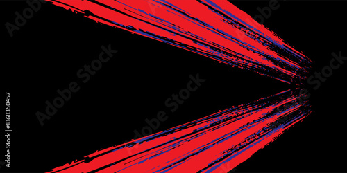 Car sticker wrap banner abstract sporty lines blue, red and black grunge color combination brush thunder storm pattern motorsport racing, Eps 10.
