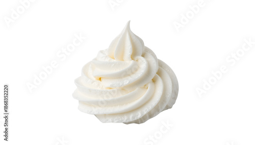 National pie day celebration with fluffy whipped cream swirl in a neat spiral and soft white texture on the transparent background