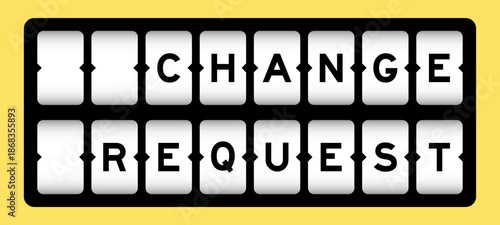 Black color in word change request on slot banner with yellow color background