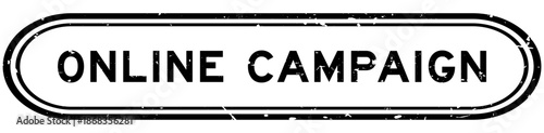 Grunge black online campaign word rubber seal stamp on white background
