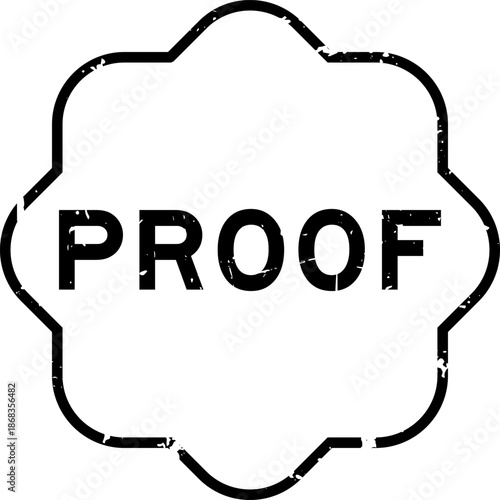 Grunge black proof word square rubber seal stamp on white background
