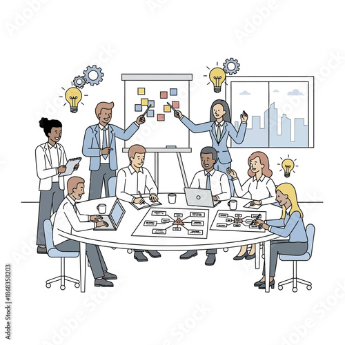 Business Team Discussing Project Around Table.