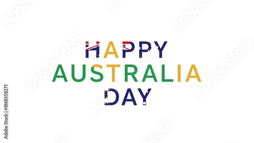 Celebrate Australia Day with a vibrant and patriotic greeting featuring the Australian flag colors