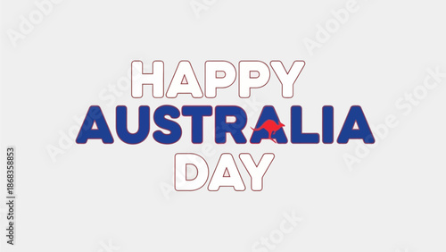 Happy Australia Day celebration with a kangaroo graphic, perfect for festive greetings and national pride