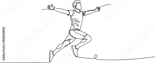 Man playing football with passion and energy