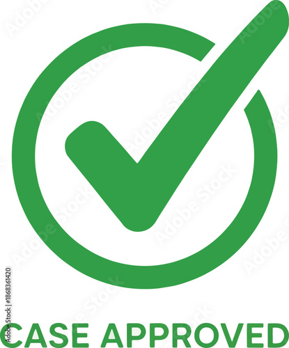 Green checkmark approval symbol icon.