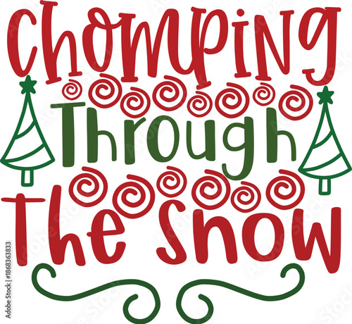 Chomping Through the Snow Funny Christmas Shark Pun