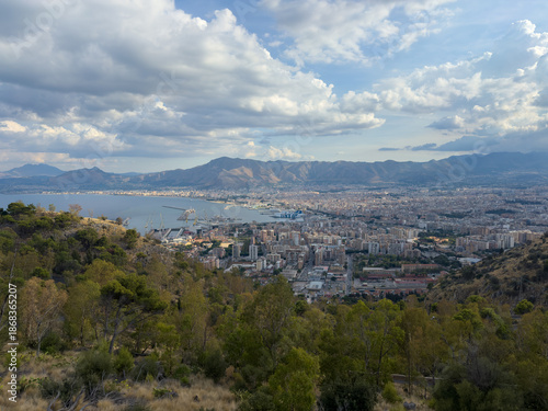 Panorama of the city of Palermo from the slopes of Mount Pellegrino