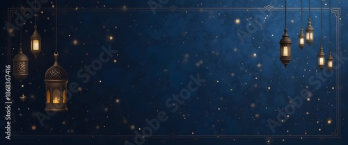 Dark Blue Background with Subtle Golden Highlight