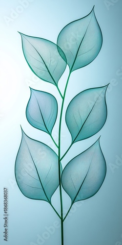 Botanical Abstract in Gentle Green Tones with Soft Texture for a Delicate Spring Mood Background