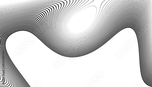 Abstract wave background, black and white wavy stripes or lines design. Overlay transparent background. Light blur effect