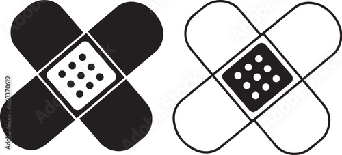 Medical band aid icon set for health and first aid