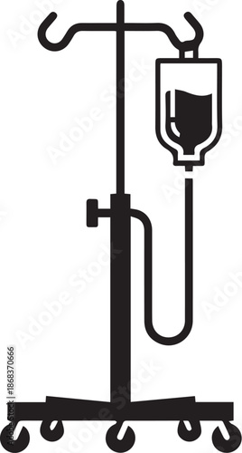 Medical iv pole icon for healthcare and hospital settings