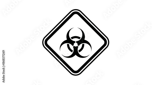 Hazard Warning Biohazard Symbol Sign for Biological Risks or Contaminated Areas