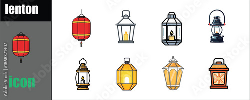Upload Contents Gallery View with Colorful Lantern Icons