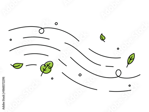 Wind motion, air flow, air blow, leaves falling element