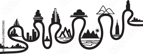 Travel and adventure destinations around the world map