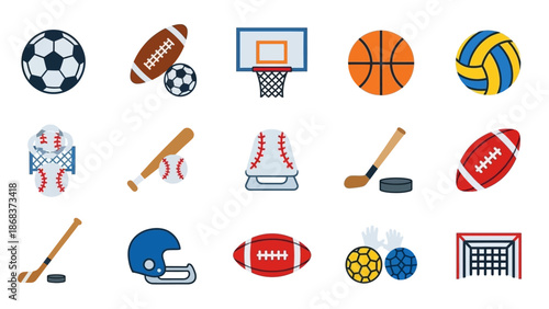 Collection of Various Sports Equipment and Accessories for Different Athletic Activities