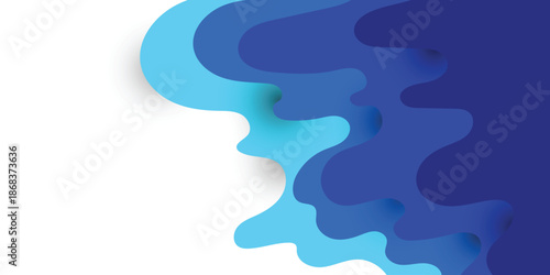 Sea waves pattern. Water wave abstract design. Blue ocean wave layer