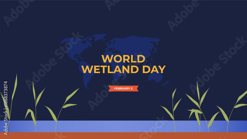 World wetland day flyer illustration
