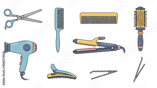 Healthy Hair Styling Tools a Variety of Hairdressing Equipment and Accessories for Hair Care and
