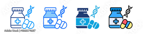 Pharmaceutical Icon,  Multiple Style Collection Set 