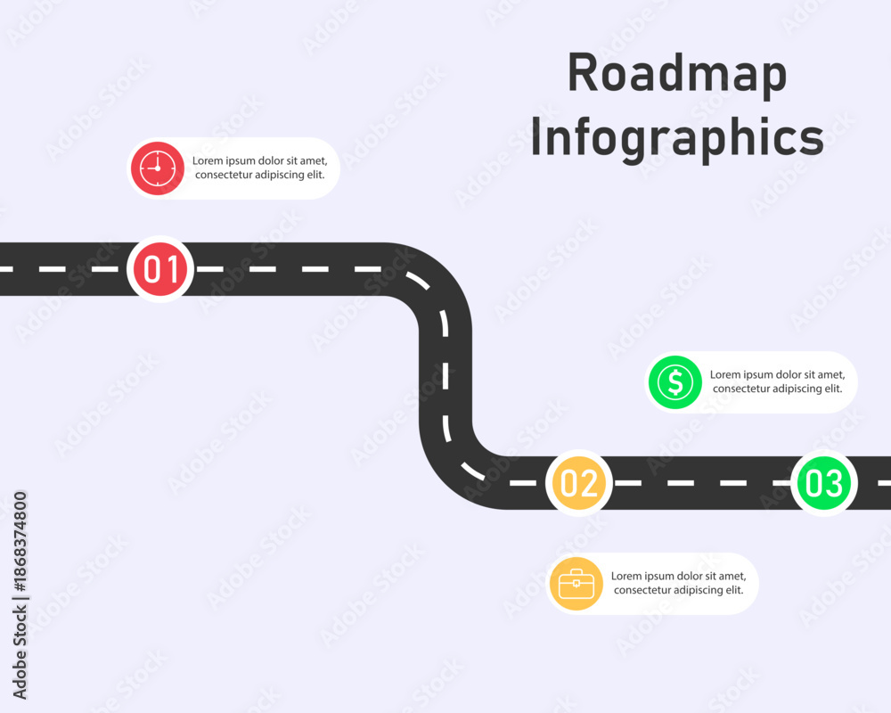 Fototapeta premium Straight Road Process Timeline Infographic