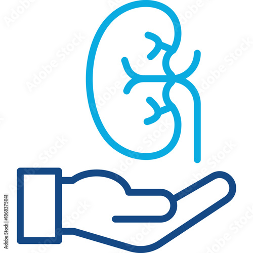 Organ Transplantation line color icon