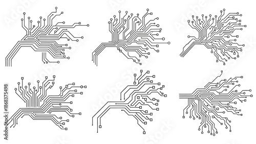 Abstract Circuit Tree Structure Illustration Showing Connectivity and Complexity