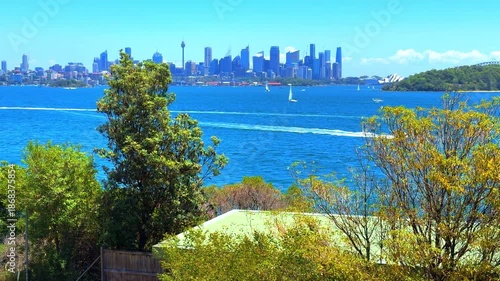 Shark Beach Nelson Park Beach in Sydney Eastern Suburbs on Sydney harbour with turquoise Blue waters white sandy Beach on a warm summer day blue skies Sydney NSW Australia