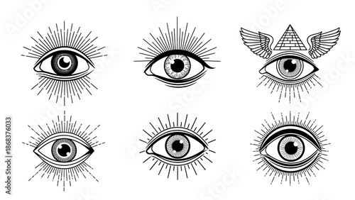 Mystical Eyes: Symbolic and Artistic Representations of the Eye with Various Elements