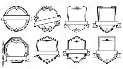 Collection of vintage style badge and label templates for creative design projects