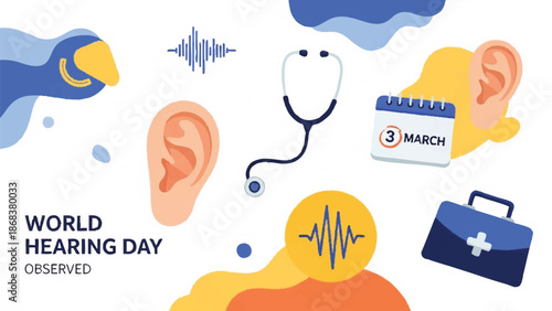 World Hearing Day Observed With Medical Symbols.
